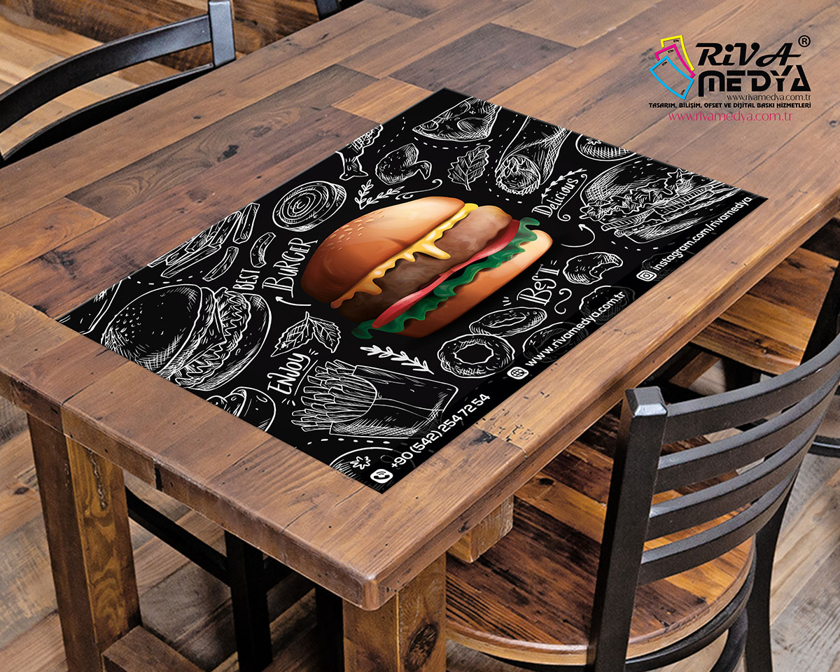 Hamburger Amerikan Servis - Tepsi Altı - Hazır Amerikan Servis Kağıdı
