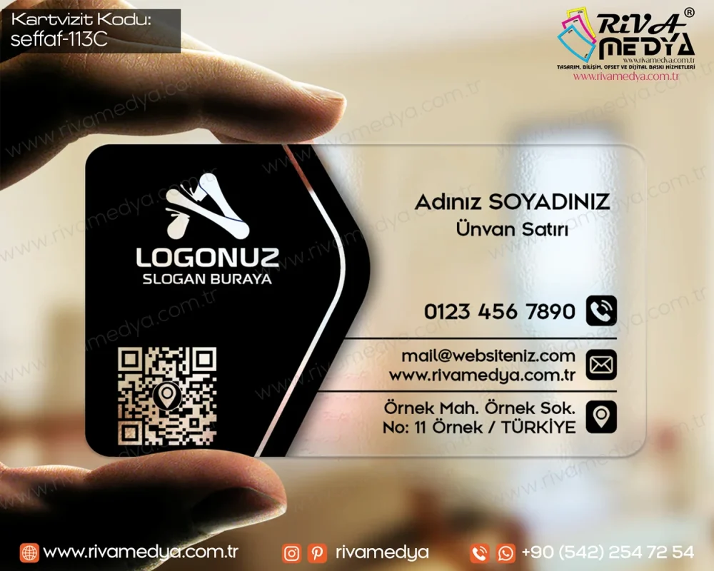 Bireysel, kurumsal ve mesleki ihtiyaçlarınıza özel tasarlanan Siyah Premium Şeffaf Kartvizit örneğini piyasaya göre en rekabetçi fiyatlarla sunuyor, en hızlı şekilde üretiyor ve ulaştırıyoruz!